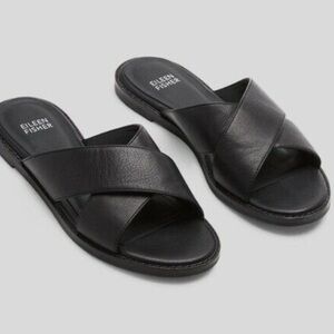 Eileen Fisher Cape Crossover Leather Sandals size 9.5